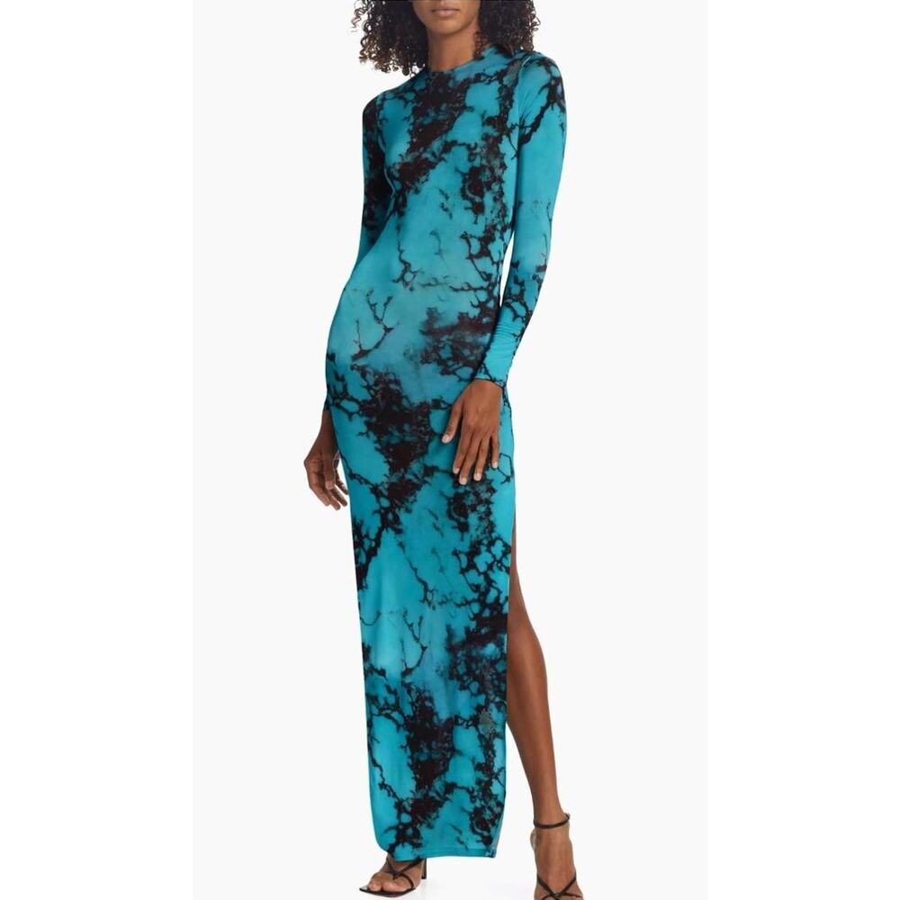 Louisa Ballou Dress Medium High Tide Tie Dye Maxi Bodycon Party Cyber Resortwear
